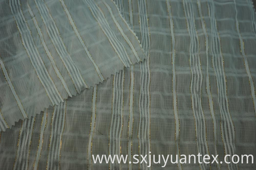 Chiffon Gold Lurex Stripe Dobby Fabric